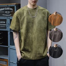 美式重磅麂皮絨復古T恤 (M-5XL)