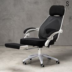 【STYLE格。調】多功能舒適機能電腦椅-附腳托.PU靜音滑輪