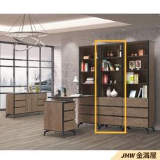60cm書房書櫃書架 櫥櫃 層架收納整理【金滿屋】北歐工業 置物櫃 玻璃實木-Q622-6