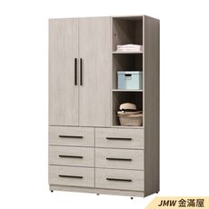 【金滿屋】121cm低甲醛木心板耐用衣櫃 4尺衣櫃 房間櫃子 衣服收納 開門衣櫃-C020-2