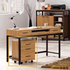 40cm活動櫃 辦公電腦桌L型【金滿屋】工業風工作桌 書櫃型書桌-SH618-3