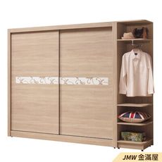 【金滿屋】212cm衣櫃 低甲醛木心板耐用衣櫃 浮雕耐磨 7尺推門衣櫃 滑門衣櫃-C044-1