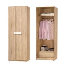 75cm單吊衣櫃-a046-5木心板 推門滑門開門 衣服收納 免組裝 【金滿屋】