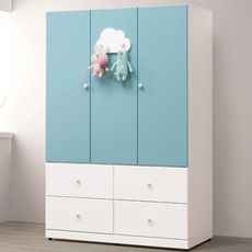 121cm六抽衣櫃-a151-6木心板 推門滑門開門 衣服收納 免組裝 【金滿屋】