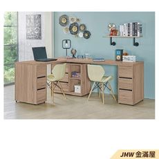 206-300cm伸縮書桌 工業風工作桌【金滿屋】簡單辦公電腦桌 木心板耐用免組裝-SH604-2