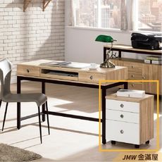 40cm活動櫃 辦公電腦桌L型【金滿屋】工業風工作桌 書櫃型書桌-SH620-3