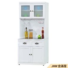 76cm北歐餐櫃收納 實木電器櫃 廚房餐櫥櫃 碗盤架 大理石【金滿屋】尺餐櫃-Q701-1 -