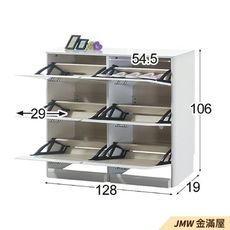 128cm鞋櫃 高矮櫃 坐式鞋櫃椅 櫃子 玄關雙面櫃【金滿屋】櫥櫃 整理收納櫃 鞋架-Q519-2