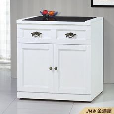 76cm北歐餐櫃收納 實木電器櫃 廚房餐櫥櫃 碗盤架 大理石【金滿屋】尺餐櫃-Q701-4 -