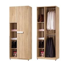 75cm衣櫃-a046-8木心板 推門滑門開門 衣服收納 免組裝 【金滿屋】