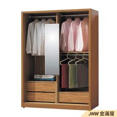 【金滿屋】145cm木心板 滑門衣櫃 推門衣櫃-C028-10