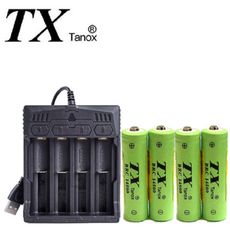 TX特林600mAh14500鋰充電池4入附USB充電器(LI14500-4-USB)