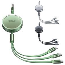 CAFELE 三合一伸縮充電線 傳輸線 Apple&Micro&Type C USB接頭 手機充電線