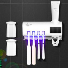 【牙刷消毒器】衛浴室智能感應紫外線殺菌牙刷架 自動擠牙膏器
