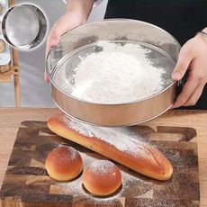 ☆【麵粉篩】廚房不銹鋼麵粉篩 不鏽鋼糖粉篩 烘焙網篩 過濾網 過篩器 篩粉器☆