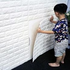 3D立體磚紋壁紙-12色 加大加寬版每片約長78x寬71x厚1 cm  不能超取