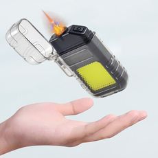 【防風打火機】防水打火機 LED手電筒打火機 鎢絲電熱絲☆