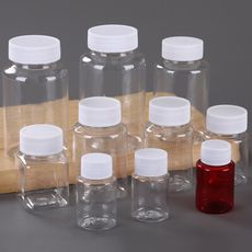 ☆【透明分裝罐】250ml 圓罐  廣口分裝瓶 廣口瓶 PET塑膠罐 藥罐 分類罐 樣本罐