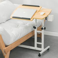 樂嫚妮 電腦桌-附筆筒 懶人桌 360度床邊升降工作電腦懶人桌