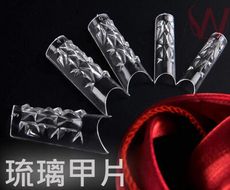 美甲【琉璃甲片一盒60片】美甲透明半貼甲片/模型甲片/透明水晶甲模具60片  ~M-22