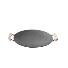 韓式麥飯石不沾月亮烤盤-34cm -SGS檢驗合格（附贈防燙木柄+防塵袋）