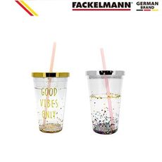 【Fackelman】德國法克漫 炫彩派對雙層吸管杯(360ml)