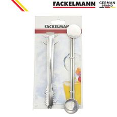 【德國法克漫 Fackelmann】調酒匙+夾冰鉗組