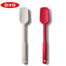 OXO 全矽膠刮杓 (燕麥白｜紅)