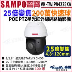 【KingNet】SAMPO聲寶 VK-TWIP94225XA 25倍 2MP 紅外線 網路快速球