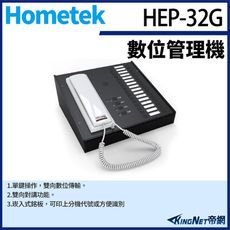 KingNet Hometek HEP-32G 32按鍵 數位管理機 雙向對講 崁入式銘板