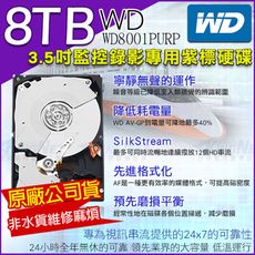 【KingNet帝網】 WD 紫標 8TB 監控硬碟 監控碟 SATA 穩定耐用 3.5吋