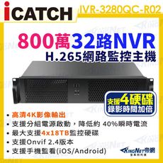 【KingNet】ICATCH 可取 IVR-3280QC-R02 ULTRA 32路 NVR 主機