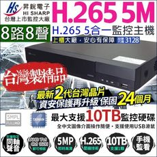 【KingNet帝網】昇銳 HiSharp 1080P 8路主機DVR 500萬 支援AHD/TVI