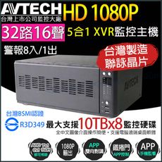 帝網-AVTECH 32路 1080P XVR 錄影主機 支援8硬碟 PTZ  AVZ8136