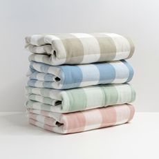 【星紅織品】蓬鬆紗布系列 - 日系大格子浴巾