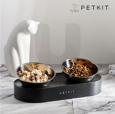 【PETKIT 佩奇】寵物15° 不鏽鋼 雙口碗 可調式 架高碗 寵物碗 飼料碗 總代理 公司貨