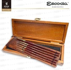 【時代中西畫材】西班牙筆皇 ESCODA 西伯利亞柯林斯基純貂毛 木盒 6入