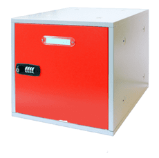 台灣製造 LOC-1 組合式置物櫃-紅 置物櫃 收納櫃 保管櫃 密碼鎖 學校 教室 衣物櫃 密碼櫃