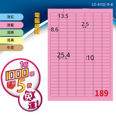 【longder龍德】電腦標籤紙 189格 LD-8102-C-B 五色可選 1000張 影印 雷射