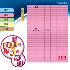 【longder龍德】電腦標籤紙 203格 LD-850-C-B 五色可選 1000張 影印 雷射