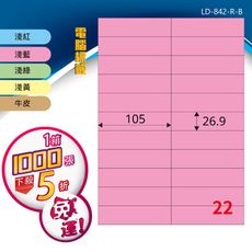 【longder龍德】電腦標籤紙 22格 LD-842-C-B 五色可選 1000張 影印 雷射