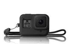 Gopro 8防滑防摔保護套-附防丟手繩(黑色)