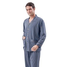 皮爾卡登睡衣 精典條紋男生睡衣 3840 居家服.男性睡衣 開擋設計