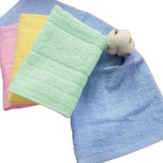 台灣製 純棉童巾 精典素色 60160 台灣製造小毛巾 兒童毛巾 方格牌 兔子媽媽