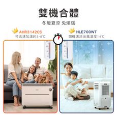 (冷暖超值組) DIKE 多功能移動式瞬涼水冷氣+PHILIPS 飛利浦 對流取暖機