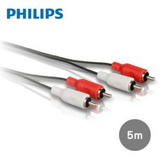 【PHILIPS 飛利浦】 5m 2RCA立體音源線(紅白) SWA2524W/10