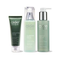 aloe unique 優尼客 蘆薈化妝水150ml+潔面露150ml+面部去角質75ml 三件組