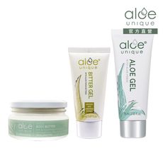 aloe unique 優尼客 乳木果乳霜200ml+蘆薈凝膠 75ml+蘆薈苦膠 50ml 三件組