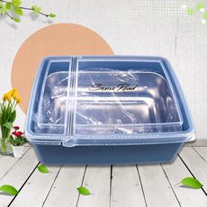 不鏽鋼長方形雙層掀蓋餐盒/便當盒/保鮮盒/冷藏/收納/電鍋/蒸鍋/微波
