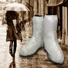男女通用款 拉鍊式馬靴型防水防滑透明雨鞋套/五種尺寸可選/M~3XL/雨天必備